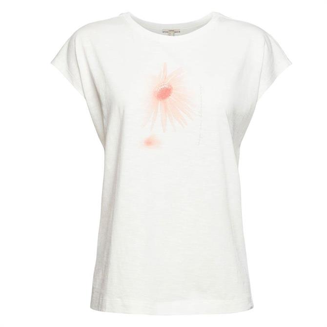 Esprit Flower Print White T-Shirt